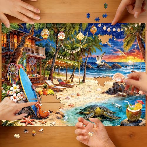 Beach House Puzzles for Adults 1000 Pieces - color: Cozy Beach