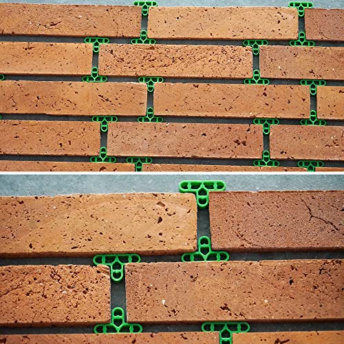 JINYO 10mm 3/8 inch 100pcs Bricklaying Spacer Stone Wall Spacer Brick laying Clips White Black Green Blue colorful Brick Wall Spacer Masory Paving Spacer Mortar Bricklaying Tile Brick Jointing Spacer - color: Green