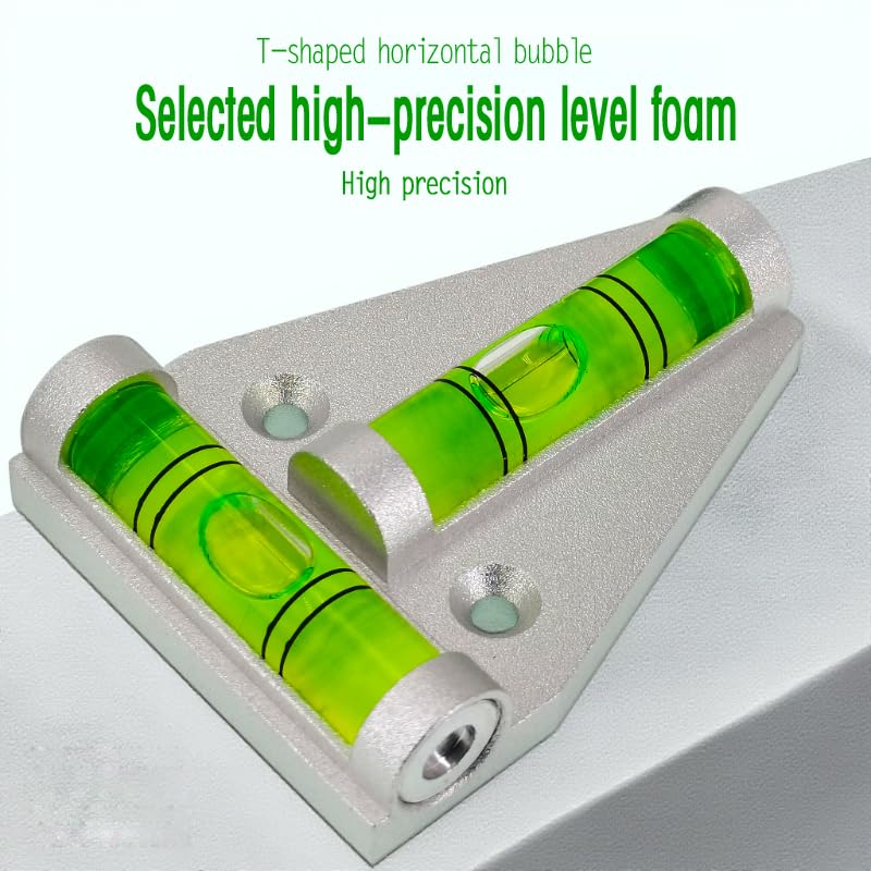 T-Shaped Spirit Level, Aluminum Alloy, 58mm x 24.5mm, with Dual Bubble Vials and Magnetic Base (58mm)