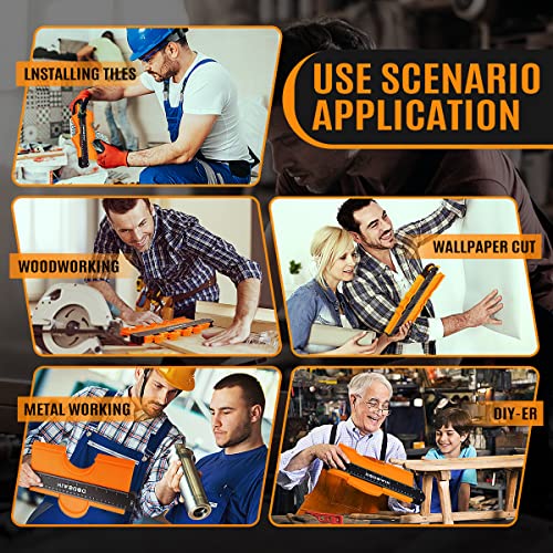 DODOWIN 10 Inch Contour Gauge with Lock, Gifts for Men, Dad and Husband - color: Orange-10 In.