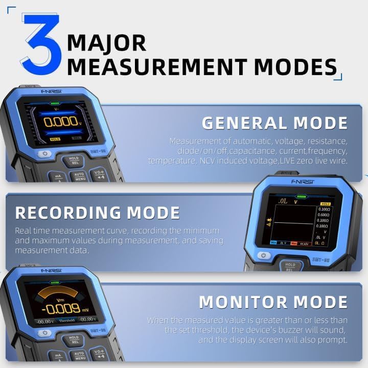 FNIRSI DMT-99 Digital Multimeter 9999 Counts TRMS, Rechargeable Volt Meter