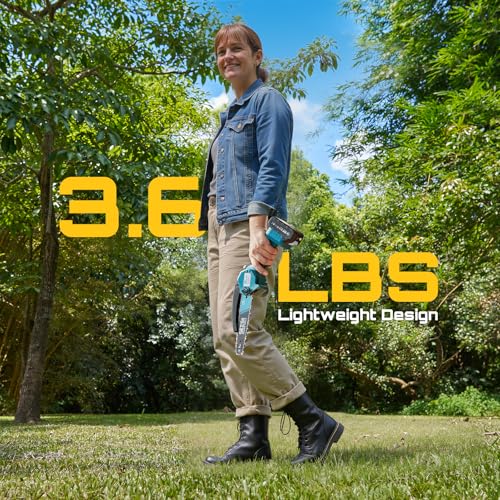 SEESII Mini Chainsaw Cordless 8 inch, Oiler System & Replacement Chain - color: Navy Blue