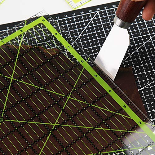 UOOU 9.5 inch Quilting Ruler, Square Quilting Rulers Fabric Cutting Ruler - color: Green-Large