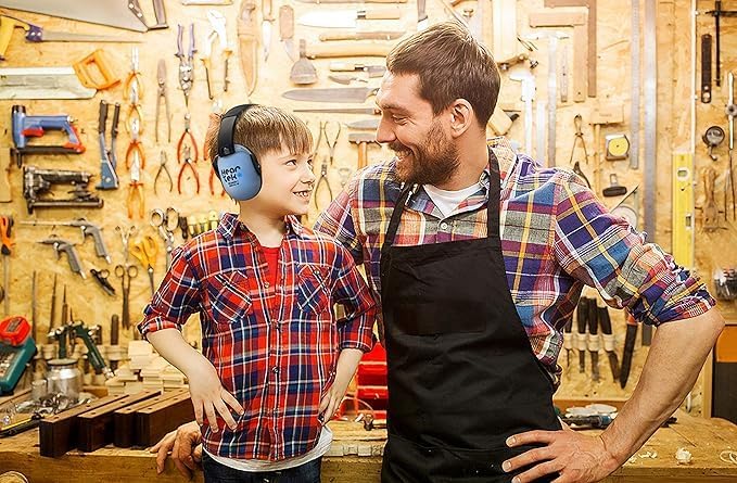 Noise Cancelling Headphones Kids Adult Earmuffs Shooting Ear Protection Foldable Ear Protection Earmuffs - color: Blue