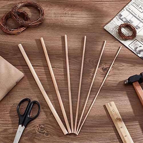 OLYCRAFT 36Pcs Dowel Rods Wood Sticks 3mm 4mm 5mm 6mm 8mm 10mm Assorted Sizes Beech Wood Sticks Unfinished Dowel Round Wood Dowels for DIY Projects Crafting, Wooden Craft Sticks - size: 300x3~10mm