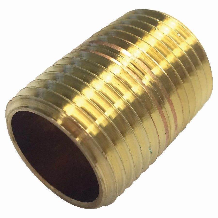1-1/4 X 5 Brass Nipple, Brass Pipe Pre-Cuts, Iron/Copper, Plumbing, NPT Threaded, Industrial