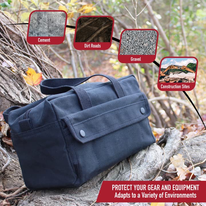 Rothco GI Style Mechanics Tool Bag, Heavy-Duty Canvas Tool Storage - color: Navy Blue
