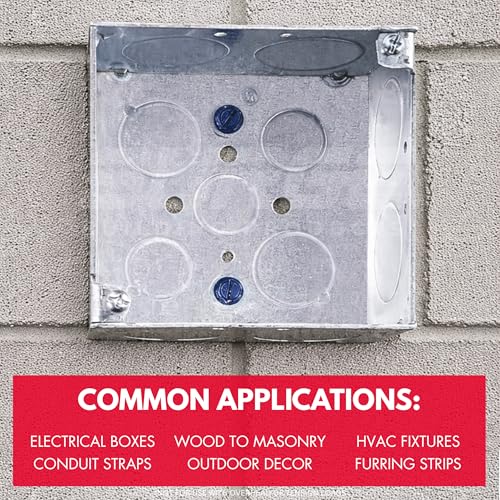 1/4" x 1-3/4" Hex Head Blue Concrete Screws with Drill Bit (Box of 100) - size: 1/4" x 1-3/4"
