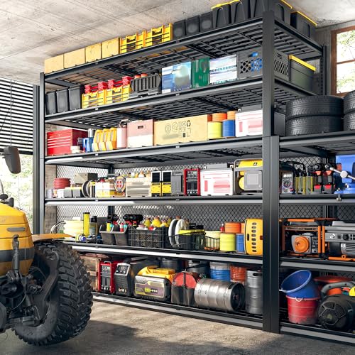 REIBII 60" W Heavy Duty Garage Shelving,6 Tier Metal Shelving Units - size: 6-Tier, 60"W x23"D x84"H