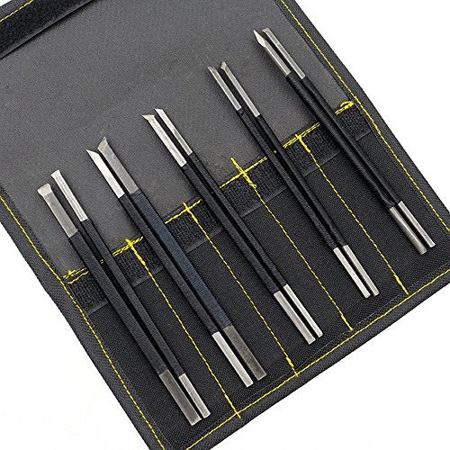 High Carbon Steel 10pcs Stone Carving Chisels/Knives Kits with Alloy Steel Handle