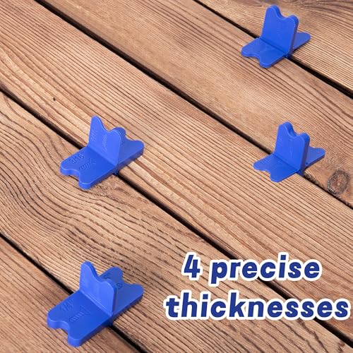 8 Pcs ABS Deck Spacer Tool, 4 Thicknesses Blue Deck Board Spacers - color: Blue-8