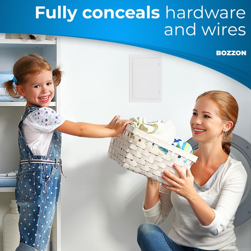 BOZZON Access Panel for Drywall - 6 x 9 in - Wall Hole Cover - Access Door - Plumbing Access Panel for Drywall - Heavy Durable Plastic White - size: 6 x 9