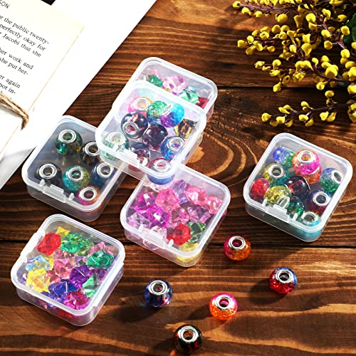 SATINIOR 24 Packs Small Clear Plastic Beads Storage Containers Box with Hinged Lid for Storage of Small Items, Crafts, Jewelry, Hardware(1.7 x 1.7 x 0.8 in) - size: 1.7 x 1.7 x 0.8 in
