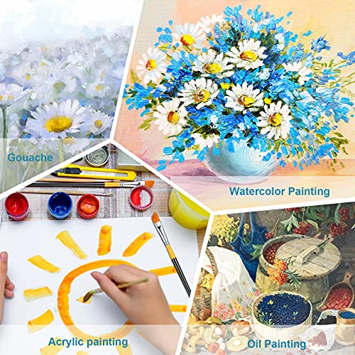 Containlol 6 Pcs 1/2 Inch Acrylic Paint Brushes Angled Flat Art Brush Set