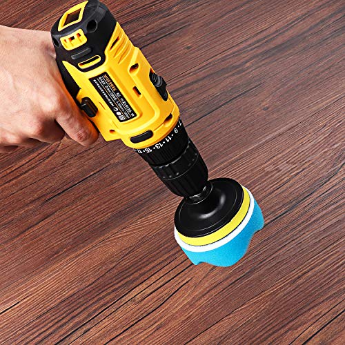 Kshineni 3 Inch Drill Buffing Pad, 11 Pcs Car Foam Polishing Pads Kit, Drill Buffer Polisher Attachment Buffing Kit for Car Polishing, Waxing, Sealing Glaze - size: 3Inch-11Pcs