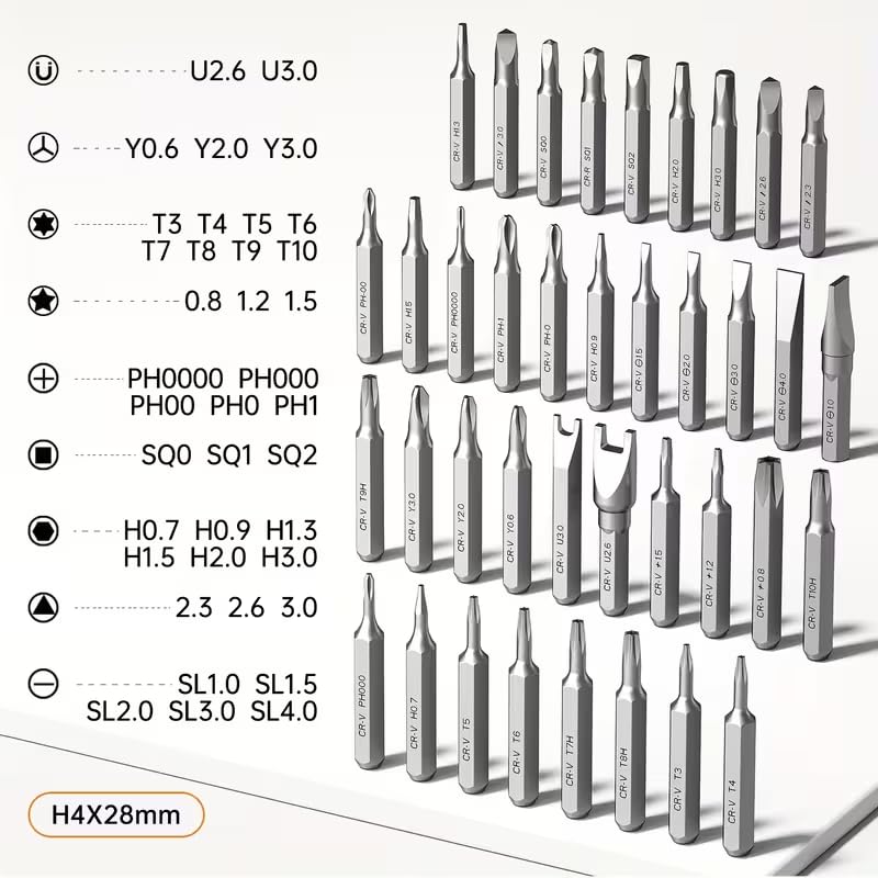 Small Precision Electric Screwdriver, 46-in-1 Mini Rechargeable Cordless Electric Screwdriver, Precise Power Tool Drill High Torque for Computer or Household Repair Tool Set