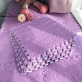 12pcs Tiled Puzzle Play Mats Interlocking Shaggy Soft EVA Foam Mats Protective Floor for Children Kids Room Home Parlor Bedroom Purple - color: Purple