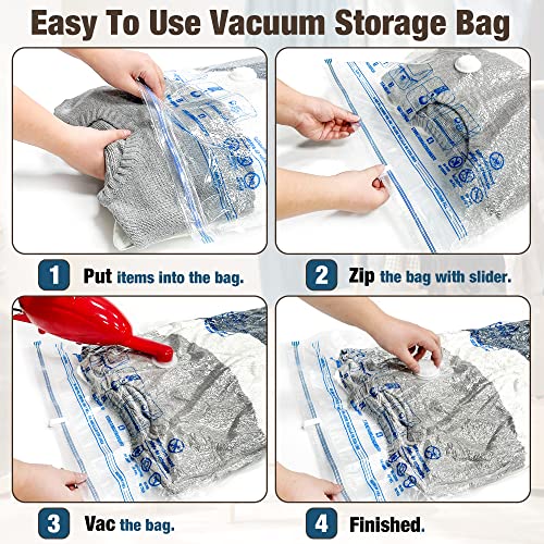 10 Jumbo Vacuum Storage Bags for Bedding, Vacuum Seal Bags for Clothing - size: 10-Jumbo