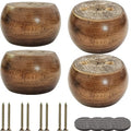 2 Inch Wood Sofa Furniture Legs Round Walnut Bun Feet 2 Inch Tall Legs Replacement for Sofa/Couch/Ottoman/Loveseat/Cabinet with Screw Set of 4 (Diameter: 2.7inch, Walnut) - color: Walnut, size: Diameter: 2.7inch
