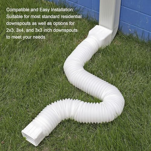 2 Pack Flexible Rain Gutter Downspout Extensions,Drain Downspout Extender,Gutter Extension Flexible,Down Spout Drain Extension Pipes,Extendable from 21 to 60 Inches (Brown) - color: 2pcs brown