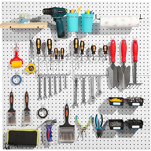 FRIMOONY Pegboard Hooks, with Bins, Peg Locks, for Organizing Various Tools, 204 PCS, 80 of Which are Locks - style: 204PCS