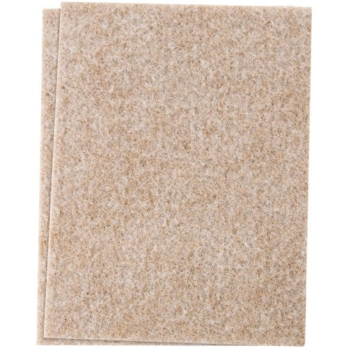 Soft Touch Self-Stick Furniture Felt Sheet for Hard Surfaces to Cut into Any Shape - Oatmeal, 4-1/2" x 6" sheets, Linen (2 pack)