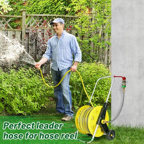 2ft Short Metal Garden Hose with Male to Female Connector - size: 2ft