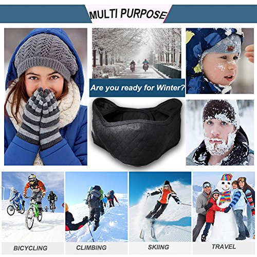 Half Face Mask Mouth Masks with Earmuffs Anti Dust Windproof Ski Mask for Winter Outdoor Sports and Activities