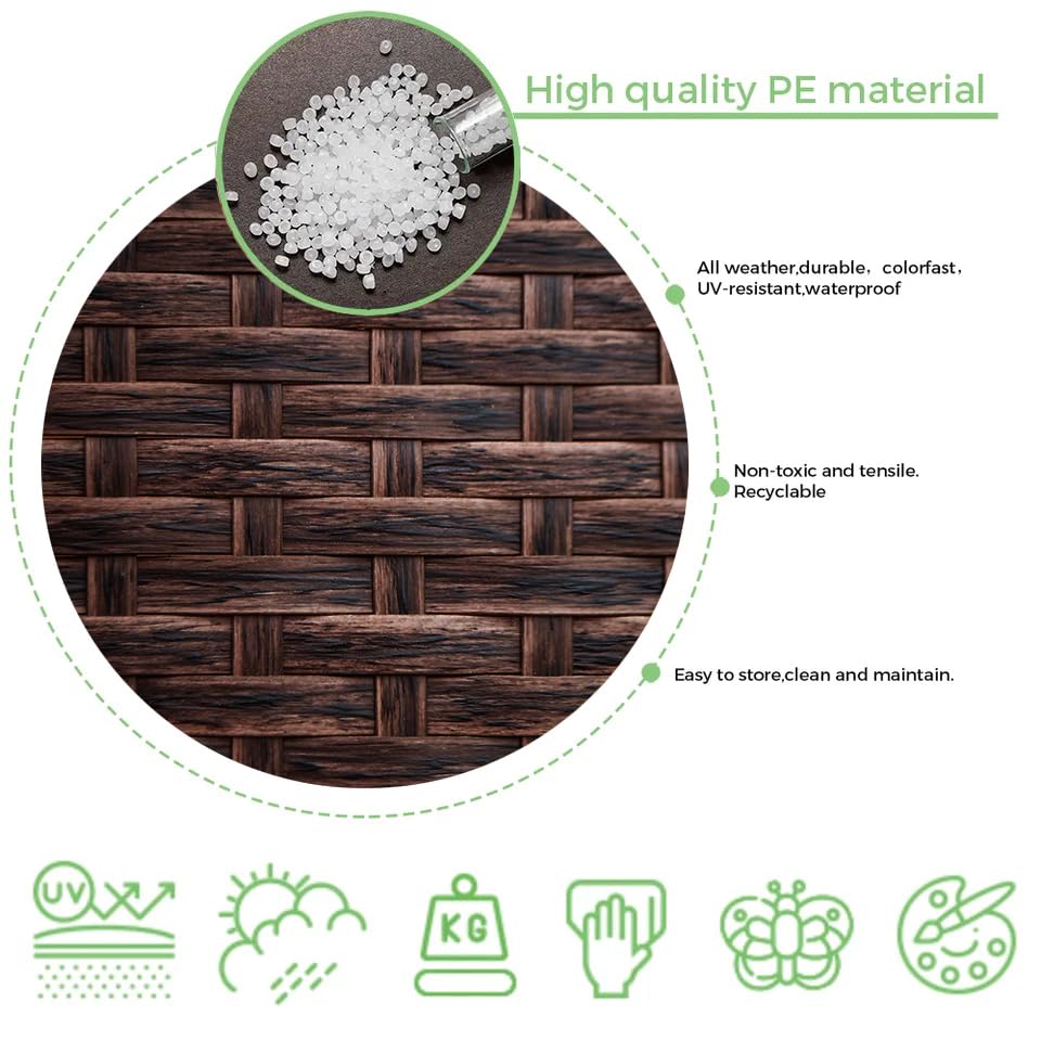 Wicker Repair Kit, Mottled Dark Brown, Polyethylene Material for Patio Furniture Repair, 130ft, High Strength - color: Mottled Dark Brown, size: 0.55 Lbs