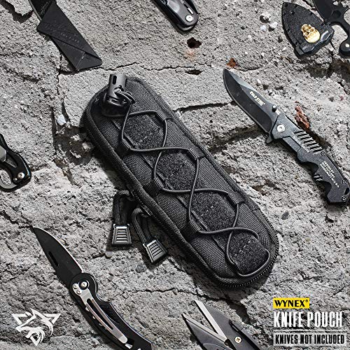 WYNEX Tactical Small Molle Pouch Nylon Knife Sheath for Belt Hunting Gear - color: Black - Small