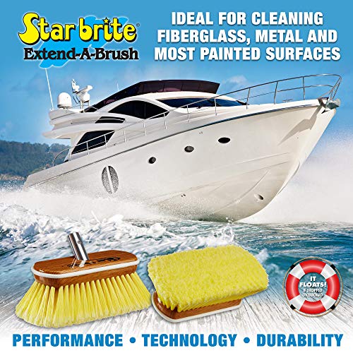 STAR BRITE 8" Soft Bristle Yellow Extend-A-Brush Compatible Wash Brush - color: Yellow, size: Premium 8" Brush