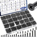 1130Pcs M1.4 M1.6 M2 M2.5 M3 M4 M5Metric Micro Screws Nuts Assortment, Hex Nuts, Small Machine Screws, for Arduino, RC Models, Electronics and DIY(Black) - size: 1130pcs