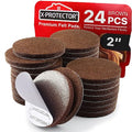 X-Protector Felt Furniture Pads - 24 Pc 2" Round - Chair & Floor Protectors - size: 2" 24 Brown, Round