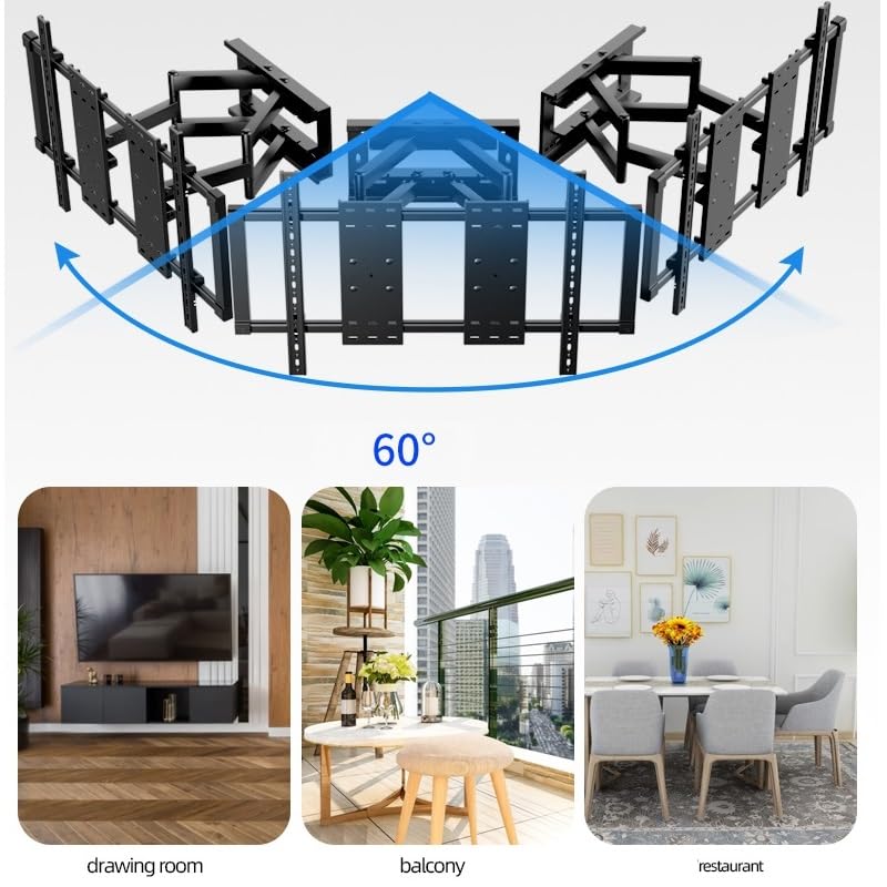 Heavy Duty Full Motion TV Wall Mount for 50-120" TV Hold 242lbs - size: 50-120 inch