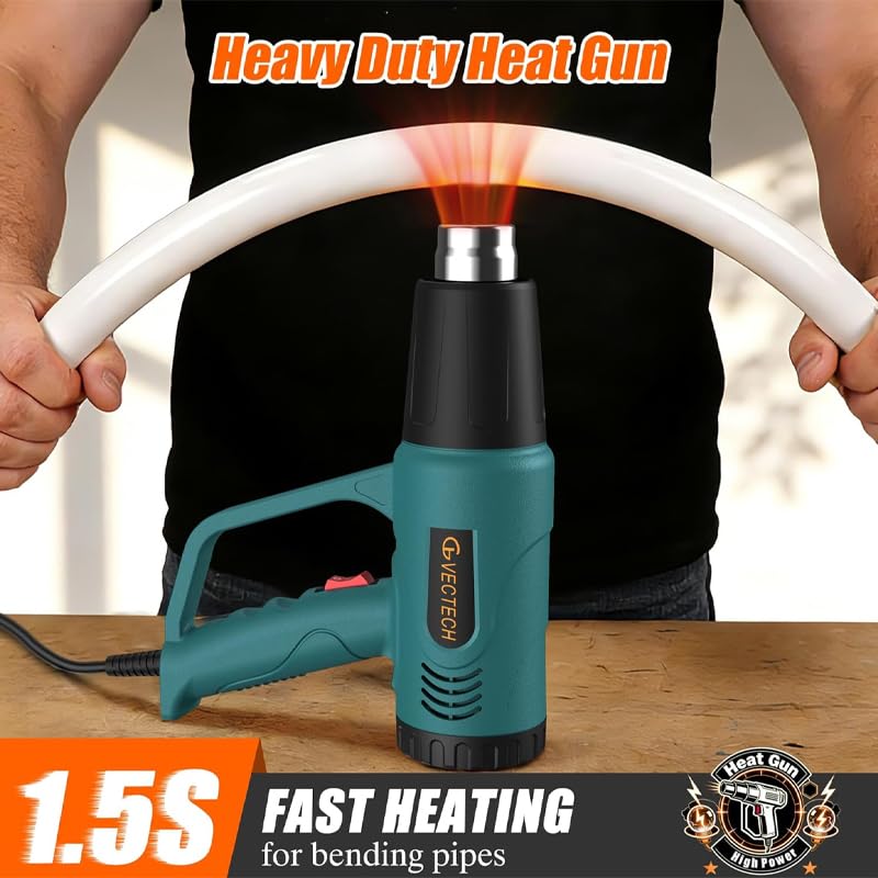 Heat Gun,10FT cable,Dual-Temperature Settings 572°F & 1112°F - color: Green