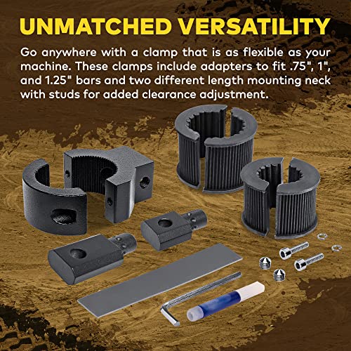 Off-Road ATV UTV Light Bar Mount Mounting Bracket Mini Bar Clamp Kit [0.75"/1"/1.25" Inch] [360-Degree] [2 Stud Sizes] [Aluminium] [1 Unit] Bull Bar Roll Bar Clamp Roll Cage Clamps Mount for ATV UTV - size: 1-Pack (Mini)