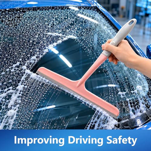 3 Pcs Shower Squeegee for Glass Doors, Car Window Squeegee - color: 3pcs - Beige/Pink/Green