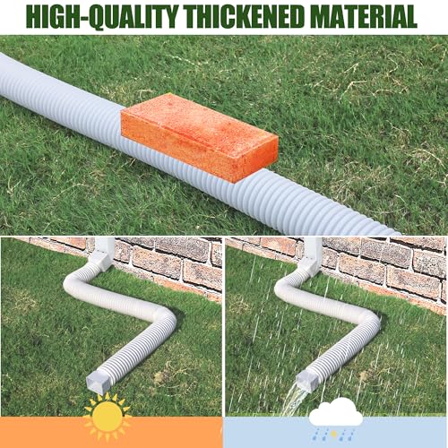 2 Pack Rain Gutter Downspout Extensions, Upgraded Flexible Drain Down Spout Extender for Rain Water Drainage, Each Extendable from 20" to 66", Combine to 10 ft with Connector(White) - color: 2 Pack White