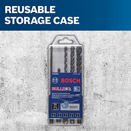BOSCH HCK005 5-Piece Assorted Set SDS-Plus Bulldog Rotary Hammer Bits Ideal for Applications in Masonry, Brick, Block, Concrete - style: 5pc