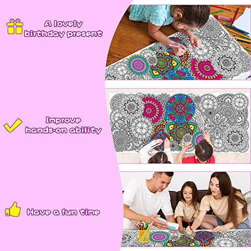 Dvbonike Jumbo Mandala Coloring Poster Giant Circular Flower DIY Paper - style: Circular Flower