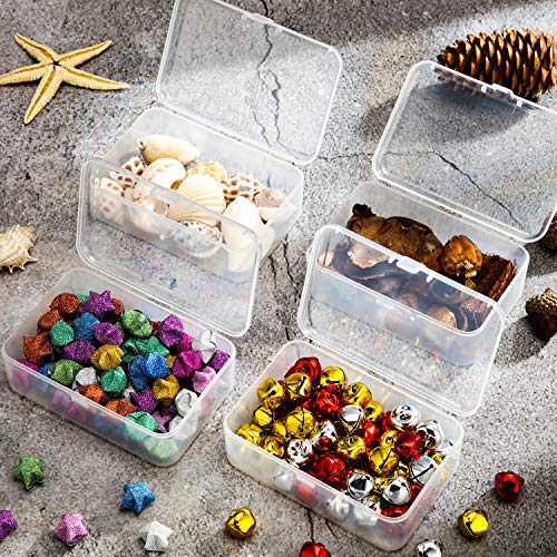 SATINIOR 24 Packs Small Clear Plastic Beads Storage Containers Box with Hinged Lid for Storage of Small Items, Crafts, Jewelry, Hardware (3.5 x 2.4 x1.2 in) - size: 3.5 x 2.4 x1.2 in
