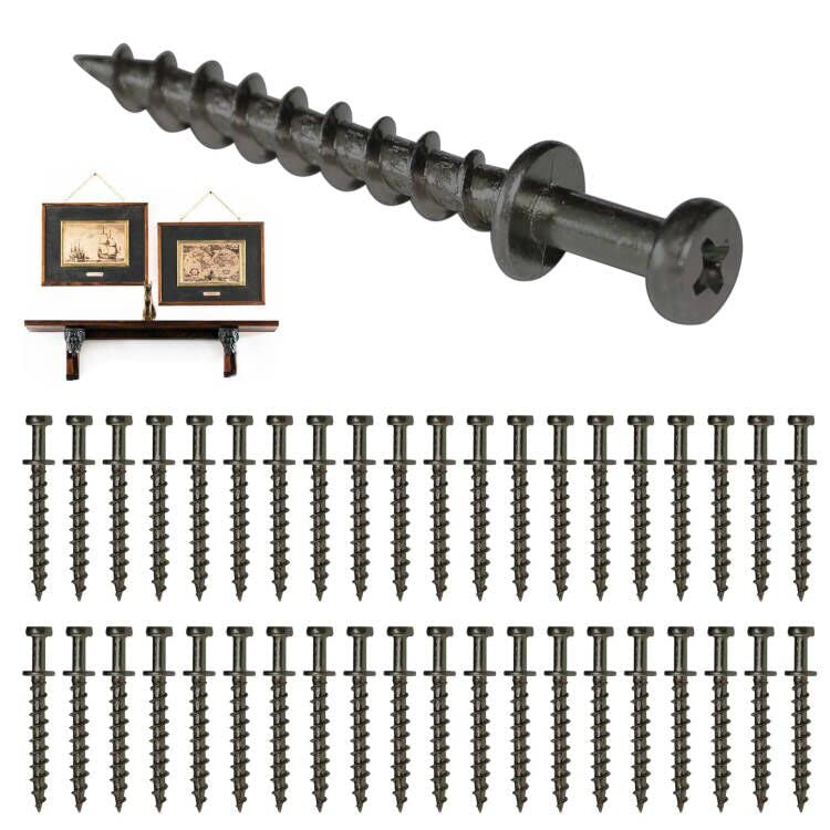 laffeya Picture Mirror Hanging Hardware, Bear Claw Screws, Keyhole Hanger - style: Black long