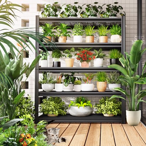 Storage Shelves,Garage Shelving,Adjustable Heavy Duty Shelving Unit,5T Tall Garage Shelves，Metal Standing Shelf Units,Utility Rack for Kitchen Warehouse Industrial Basement 71.2 * 35.4 * 15.7 - size: 71.2''H*35.4''L*15.7''W