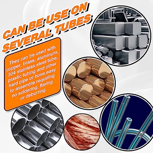 180PCS Brass Compression 1/4" 3/8" 5/16" 1/2" Sleeve Ferrule Insert Nuts - size: 180pcs 4 Size Kit