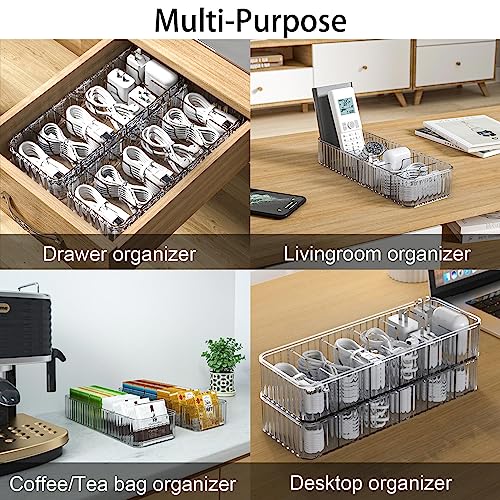 Cable Storage Boxes Organizers 2 Pack,Cord Charger Case with 20pcs Ties