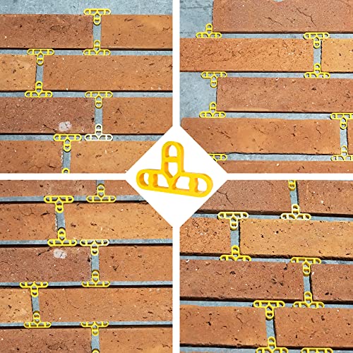 JINYO 3/8 inch 100pcs 10mm Yellow Color Tile Leveling Clips Masonry Paving Spacer Mortar Bricklaying Spacer Thin Ceramic Spacer Kitchen Spacer - color: Yellow