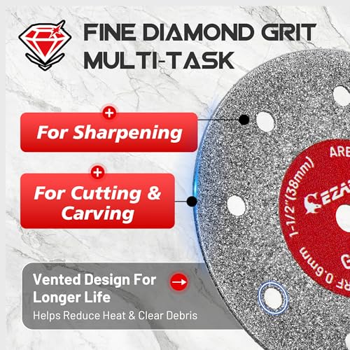 EZARC 1-1/2 Diamond Tile Cutting Wheels with Mandrel, 0.6mm Kerf, 10-Pack