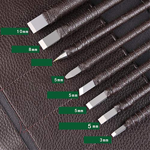Stone Seal Engraving Kit/Stone Carving Set/Stone Engraving Tools with Clamp Stone Carving Chisel Set (8 Knife)