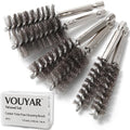 6pcs Copper Tube Pipe Cleaner, 1/2” 3/4” 1” Pipe Cleaning Brush Set, Stainless Steel Wire Bore Brushes for Power Drill, 1/4 Inch Hex Shank - style: 6pcs Standard