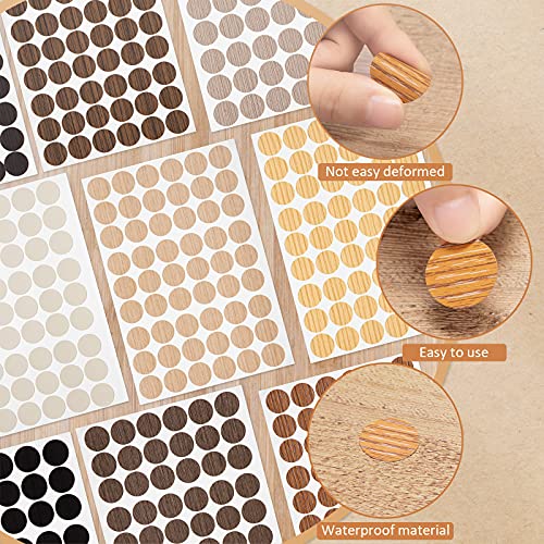 Epakh 864 Pcs Screw Hole Covers Wood Stickers, Basic Color - color: Basic Color